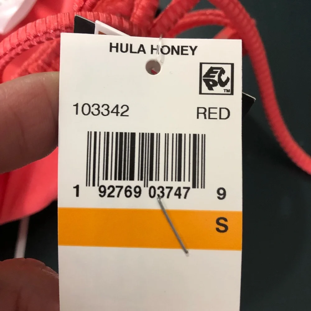 NEW Hola Honey Swim Bikini Bottoms, Size Small, Red Orange